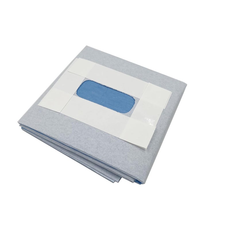 UAN Surgical Drape Vet Adhesive Fenestrated Surgical Drape for Pet Sterilization Surgery | Spay Surgery Neuter Surgery Fenestrated Drape 24"x24" Surgical Drape Fenestration Size: 2.4"x1.0" (6) - Image 1